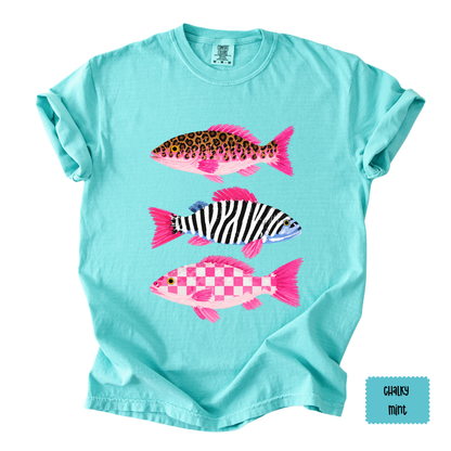 Preppy Fish Graphic Tee | Coastal Summer Shirt for Women | Beach Vacation T-Shirt