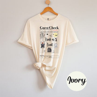 Trick or Treat Comfort Colors Soft Short Sleeve Womenswear Halloween Funny Crewneck Casual Top