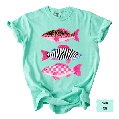 Preppy Fish Graphic Tee | Coastal Summer Shirt for Women | Beach Vacation T-Shirt