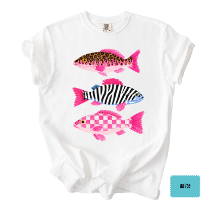 Preppy Fish Graphic Tee | Coastal Summer Shirt for Women | Beach Vacation T-Shirt