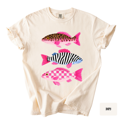 Preppy Fish Graphic Tee | Coastal Summer Shirt for Women | Beach Vacation T-Shirt