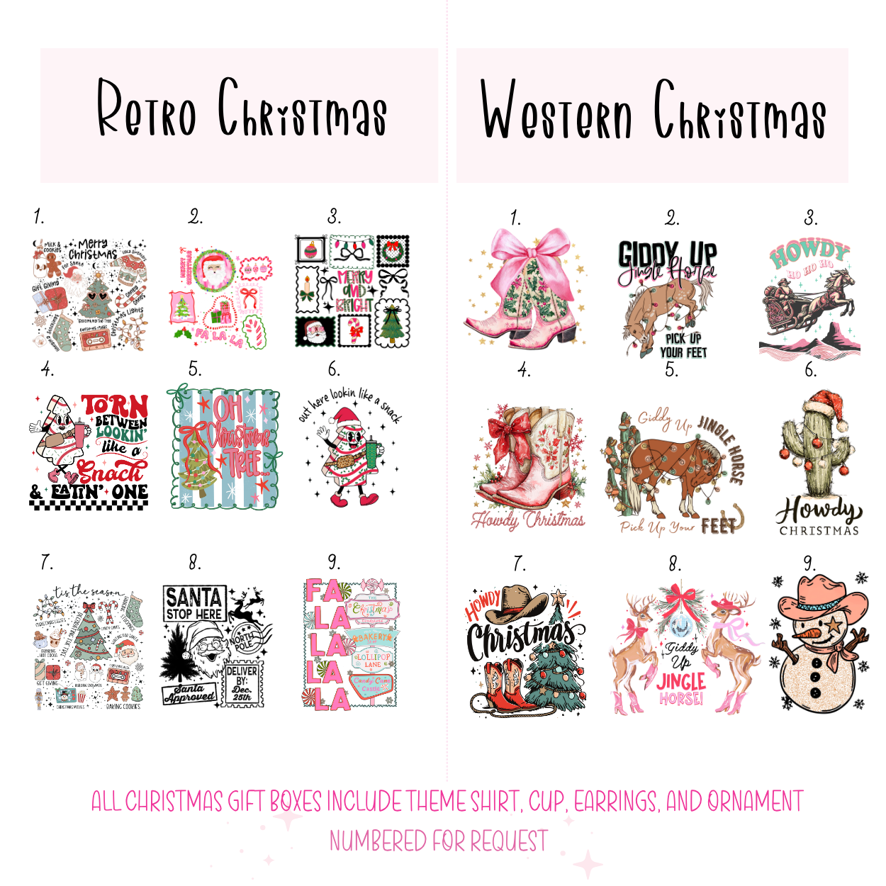 Women’s Christmas Gift Box | Pick Your Theme | Tee + Tumbler + Ornament + Earrings | Cute Holiday Gift Ideas