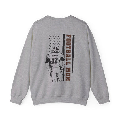 Personalized Football Mom Custom Name and Number Unisex Gildan Sweatshirt