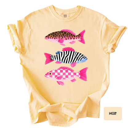 Preppy Fish Graphic Tee | Coastal Summer Shirt for Women | Beach Vacation T-Shirt