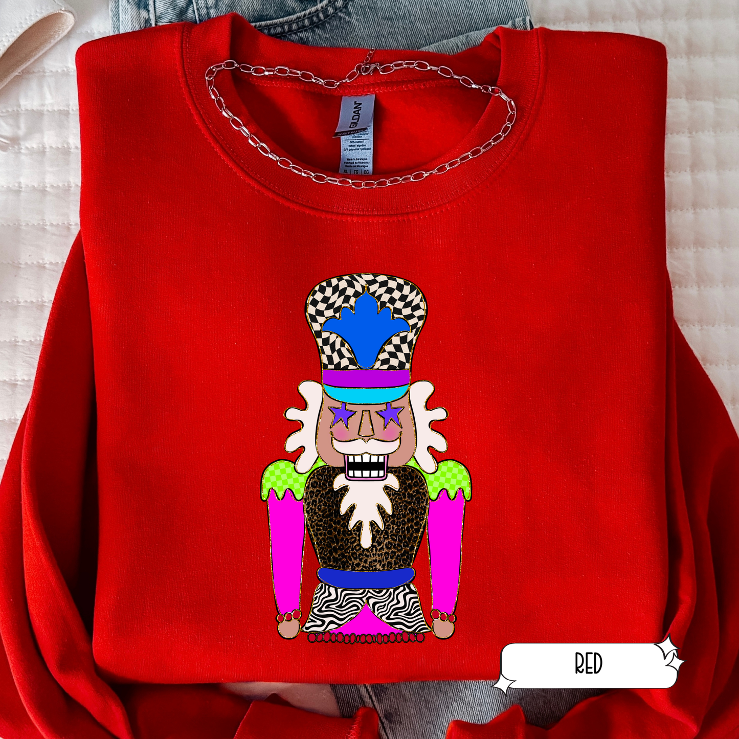 Retro Nutcracker Christmas Sweatshirt | Retro Holiday Crewneck | Women’s Cozy Christmas Sweater