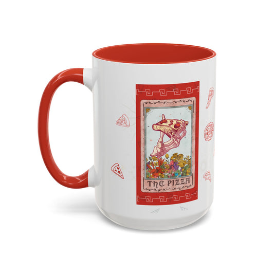 The Pizza Tarot Mug | 15 oz Funny Tarot Coffee Mug | Pizza Lover Gift