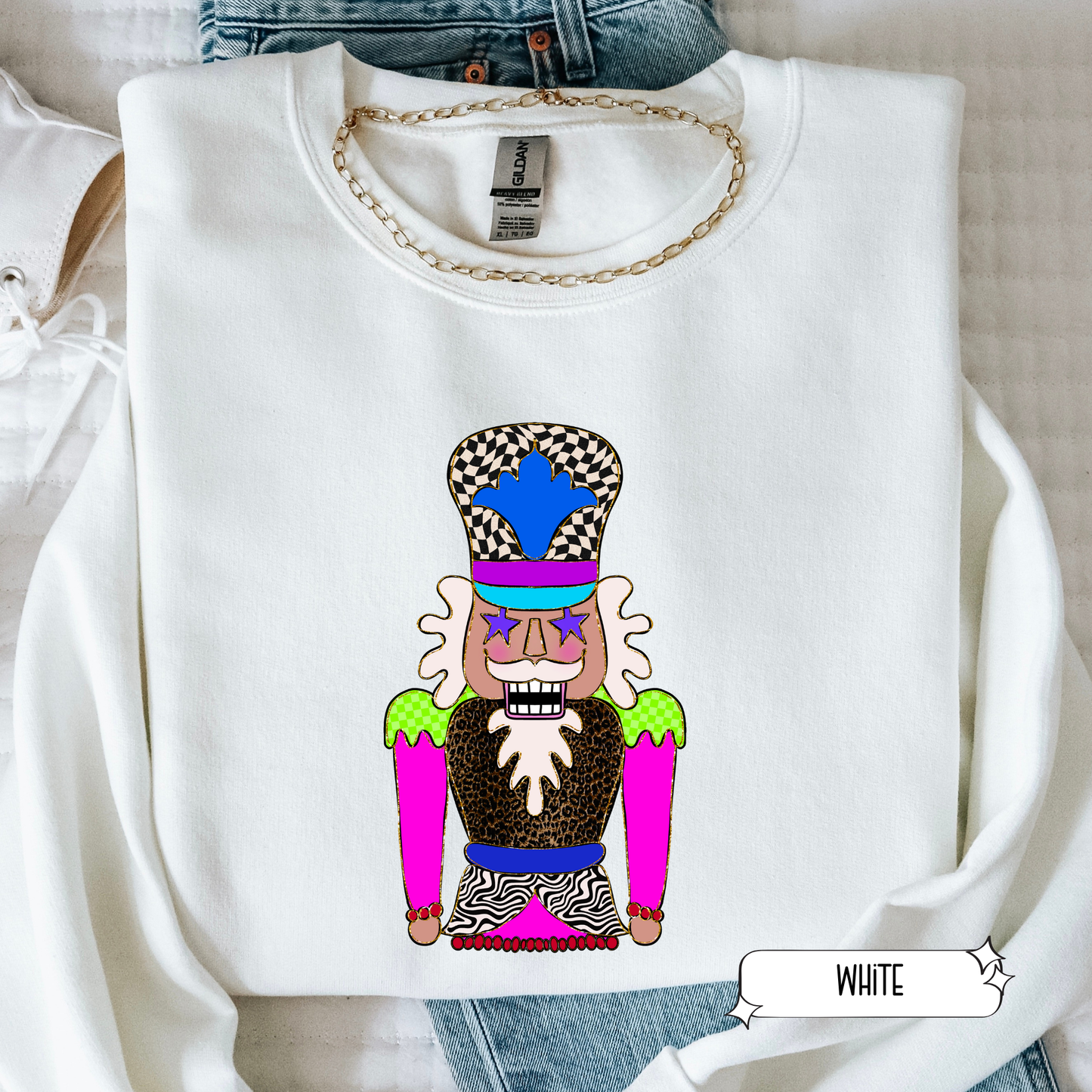 Retro Nutcracker Christmas Sweatshirt | Retro Holiday Crewneck | Women’s Cozy Christmas Sweater