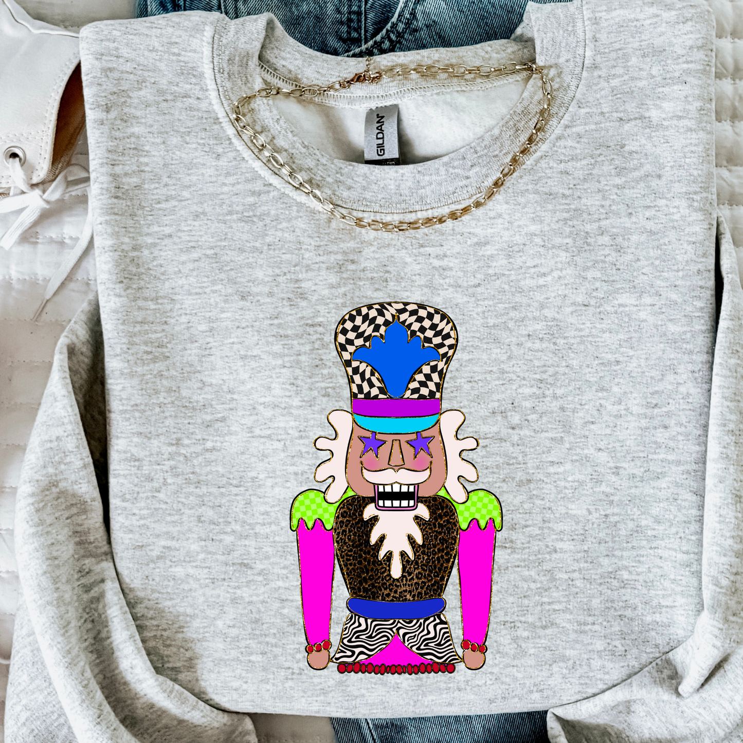 Retro Nutcracker Christmas Sweatshirt | Retro Holiday Crewneck | Women’s Cozy Christmas Sweater
