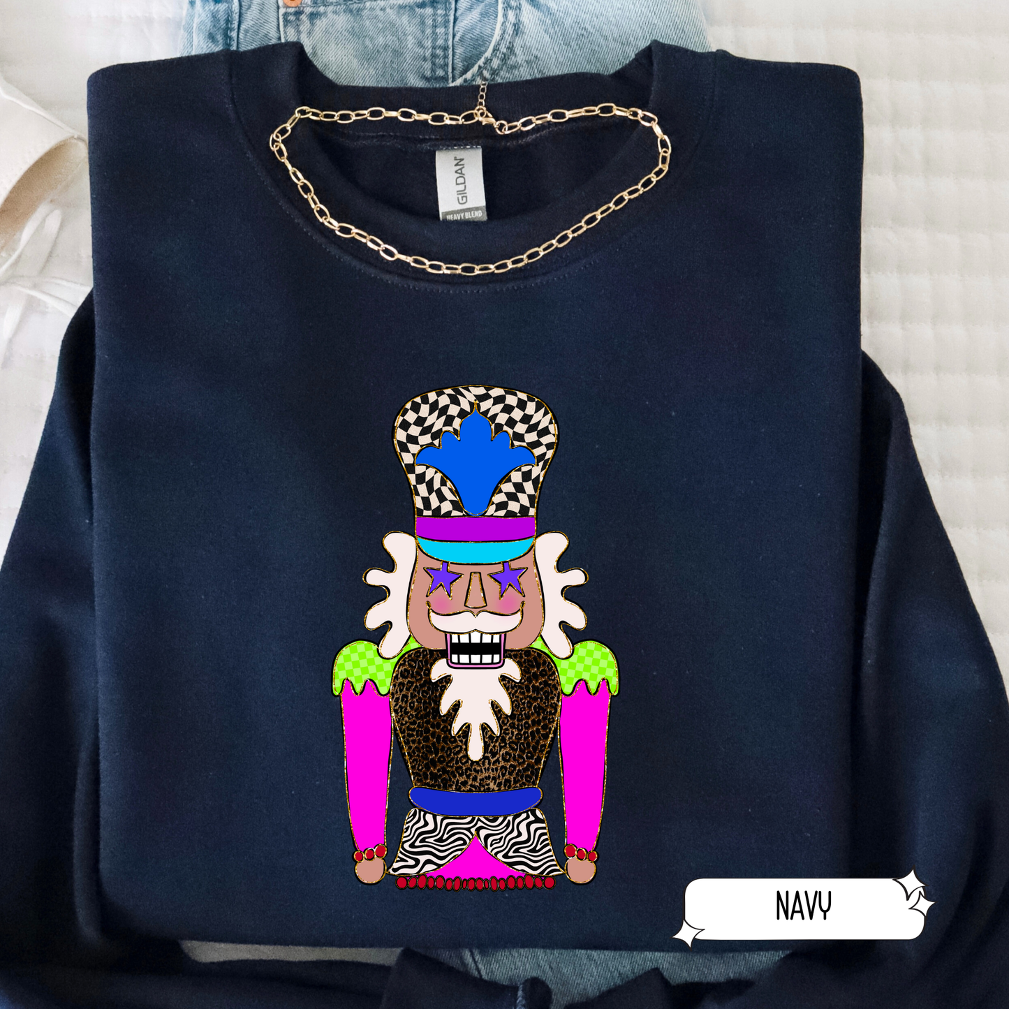 Retro Nutcracker Christmas Sweatshirt | Retro Holiday Crewneck | Women’s Cozy Christmas Sweater