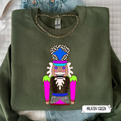 Retro Nutcracker Christmas Sweatshirt | Retro Holiday Crewneck | Women’s Cozy Christmas Sweater