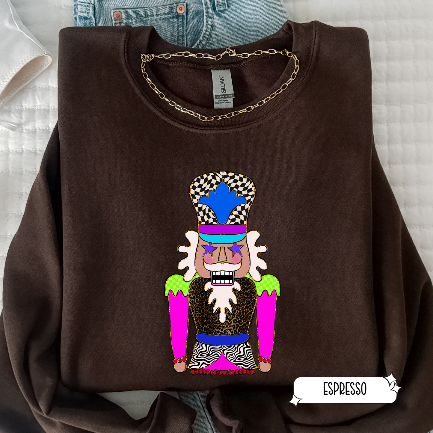 Retro Nutcracker Christmas Sweatshirt | Retro Holiday Crewneck | Women’s Cozy Christmas Sweater