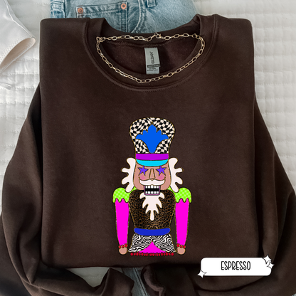 Retro Nutcracker Christmas Sweatshirt | Retro Holiday Crewneck | Women’s Cozy Christmas Sweater