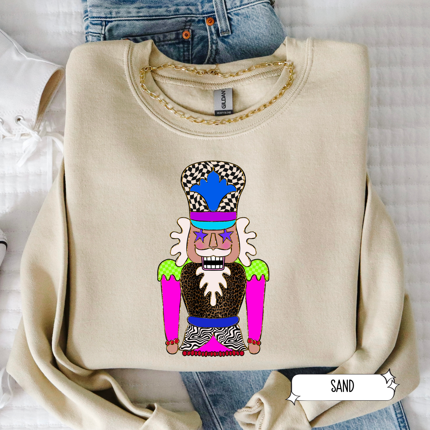 Retro Nutcracker Christmas Sweatshirt | Retro Holiday Crewneck | Women’s Cozy Christmas Sweater