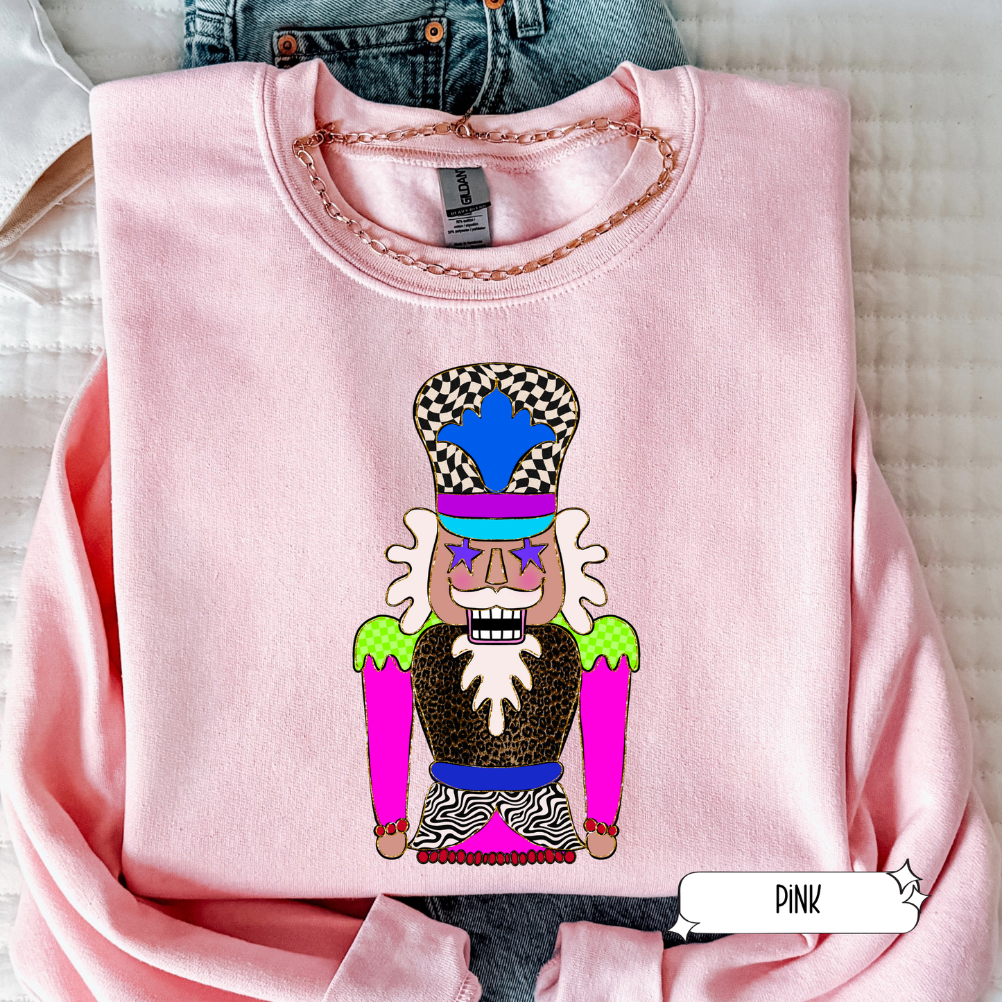 Retro Nutcracker Christmas Sweatshirt | Retro Holiday Crewneck | Women’s Cozy Christmas Sweater
