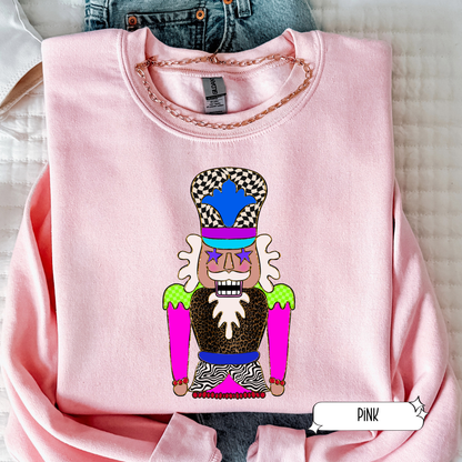 Retro Nutcracker Christmas Sweatshirt | Retro Holiday Crewneck | Women’s Cozy Christmas Sweater