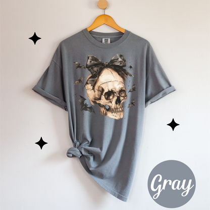 Dark Darling Skull Bow Coquette Aesthetic Halloween T-Shirt