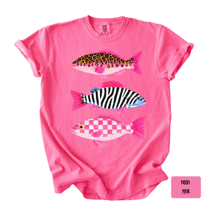 Preppy Fish Graphic Tee | Coastal Summer Shirt for Women | Beach Vacation T-Shirt