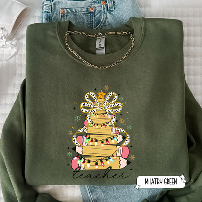 Teacher Books Sweatshirt | Cute Teacher Crewneck | Back to School & Classroom Gift Women’s Sweatshirt