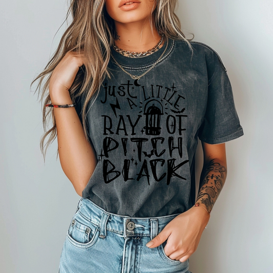 Just a Little Ray of Pitch Black – Funny Gothic Comfort Colors Women’s T-Shirt