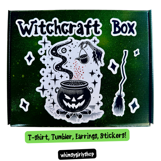 Witch Halloween Gift Set Box – T-Shirt, Tumbler, Earrings & Stickers OOTD for Women, Party Outfit Set