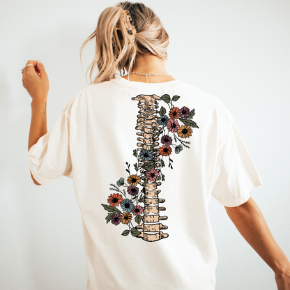 Grow Through It Floral Spine Tee | Mental Health Comfort Colors Shirt | Inspirational Soft Aesthetic Women's T-Shirt