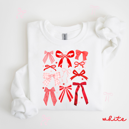 Valentine Bow Sweatshirt | Pink Coquette Style | Cute Valentine Outfit for Women