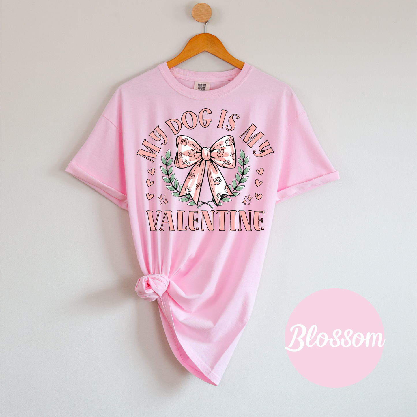 My Dog is My Valentine Bow Tee