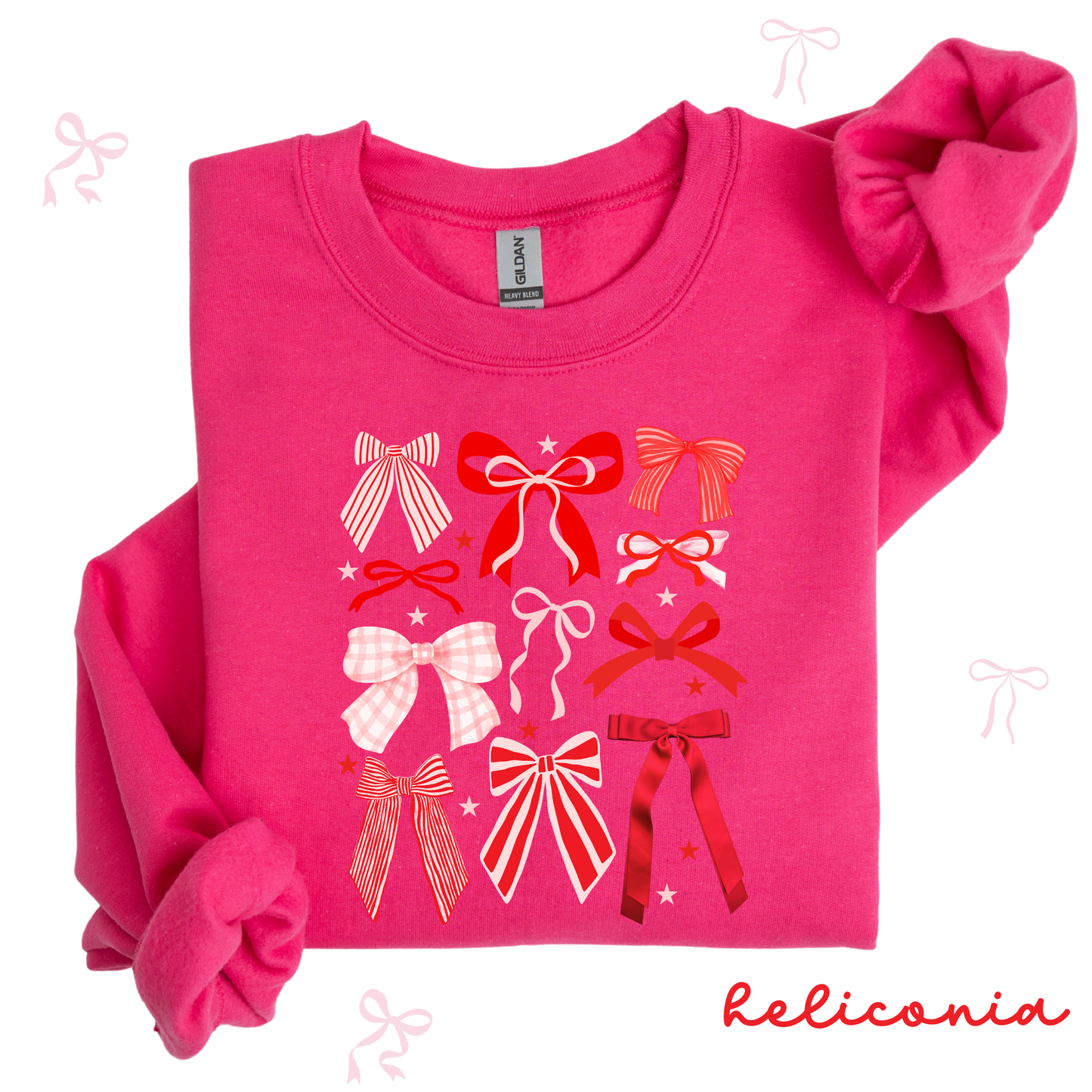 Valentine Bow Sweatshirt | Pink Coquette Style | Cute Valentine Outfit for Women