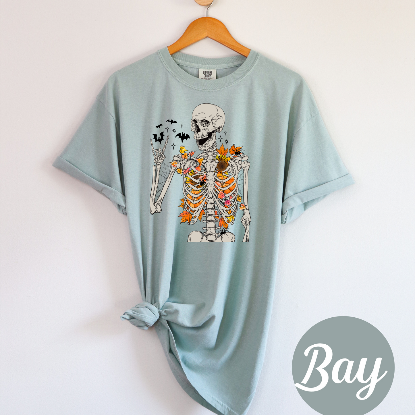 Whimsical Floral Skeleton Tee