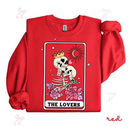 The Lovers Skeleton Sweatshirt | Spooky Valentine Tarot Style | Cute Valentine Outfit for Women