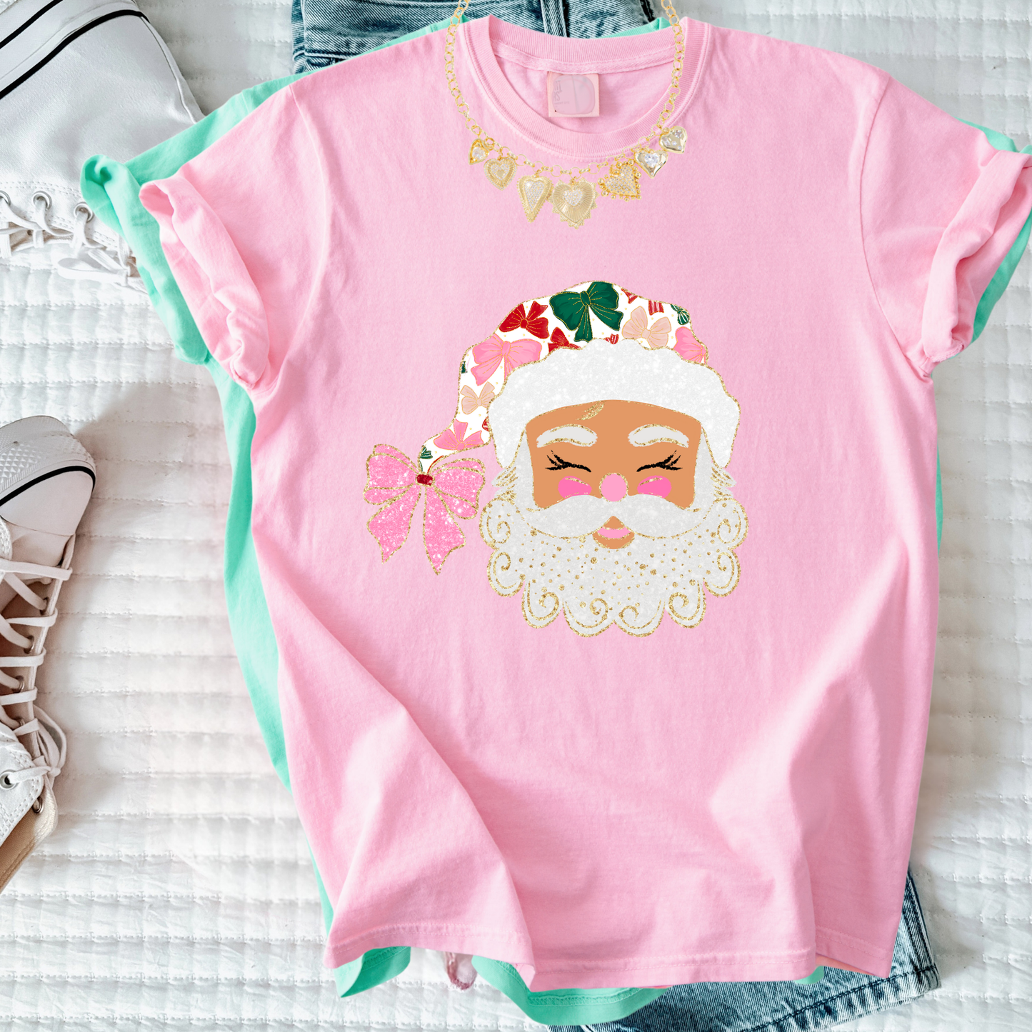 Jolly Doodle Santa Christmas Tee – Cute Vintage Santa Shirt – Comfort Colors Holiday Graphic