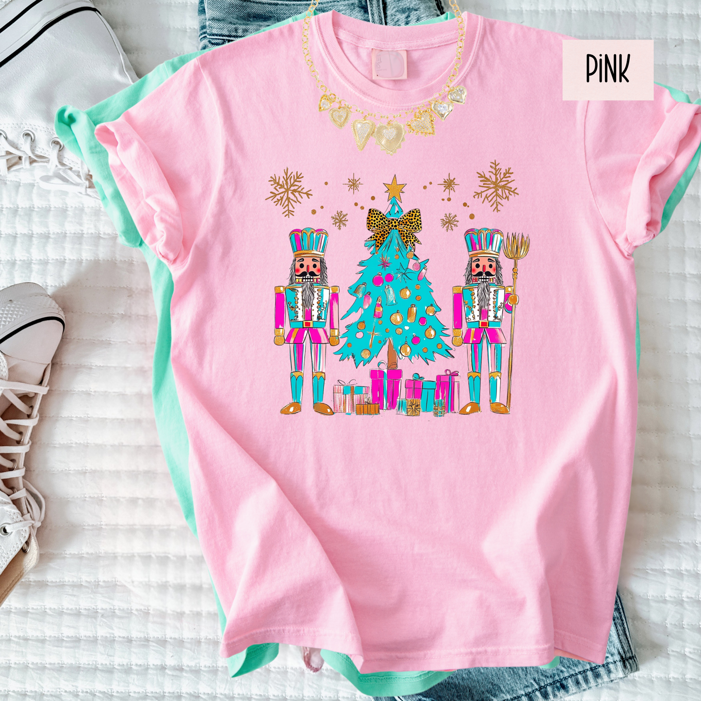 Nutcracker Christmas Tree Shirt – Colorful Holiday Comfort Colors Tee