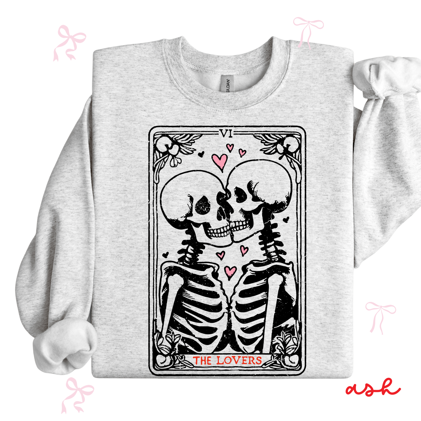 The Lovers Skeleton Sweatshirt | Spooky Valentine Tarot Card | Cute Valentine Outfit for Women