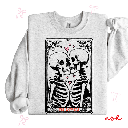 The Lovers Skeleton Sweatshirt | Spooky Valentine Tarot Card | Cute Valentine Outfit for Women