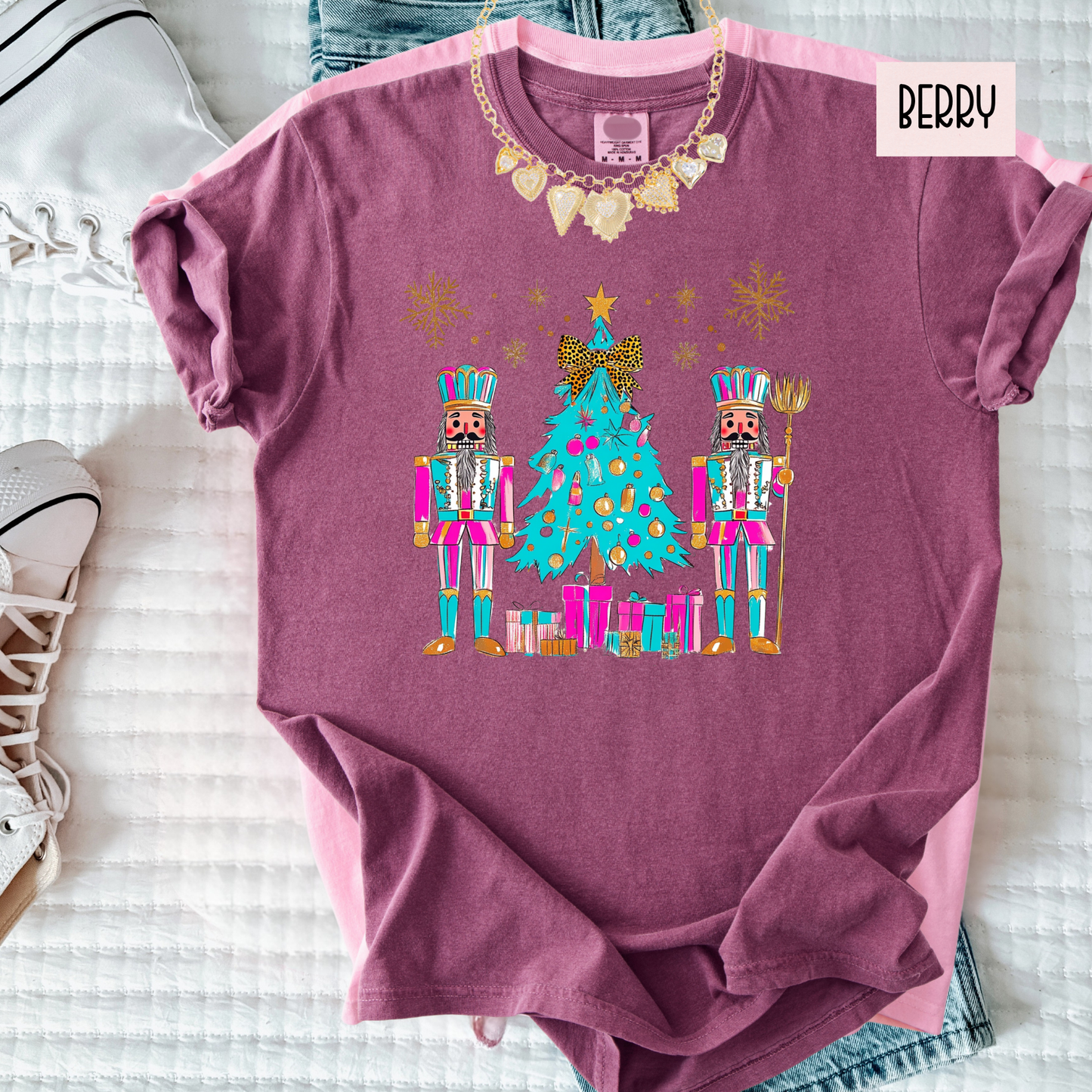 Nutcracker Christmas Tree Shirt – Colorful Holiday Comfort Colors Tee