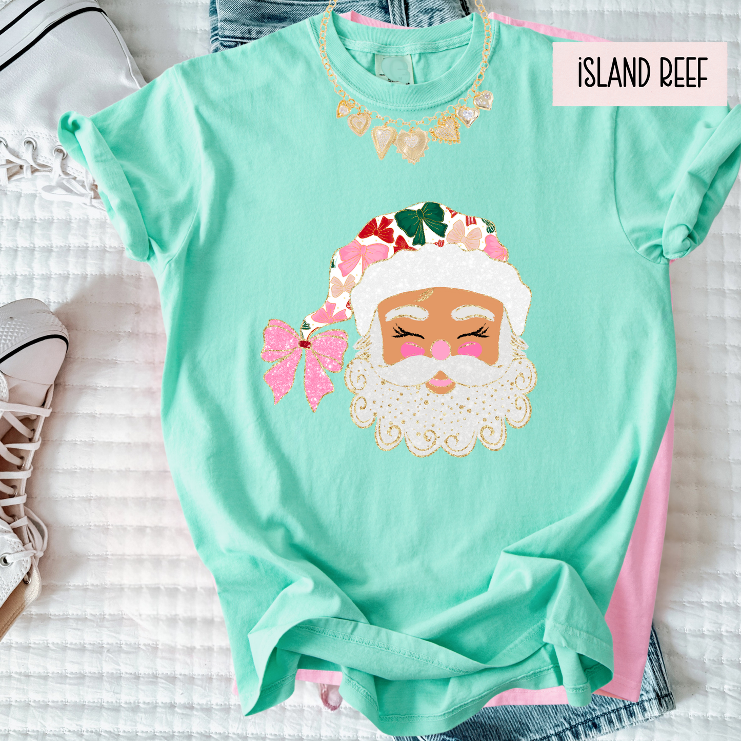 Jolly Doodle Santa Christmas Tee – Cute Vintage Santa Shirt – Comfort Colors Holiday Graphic
