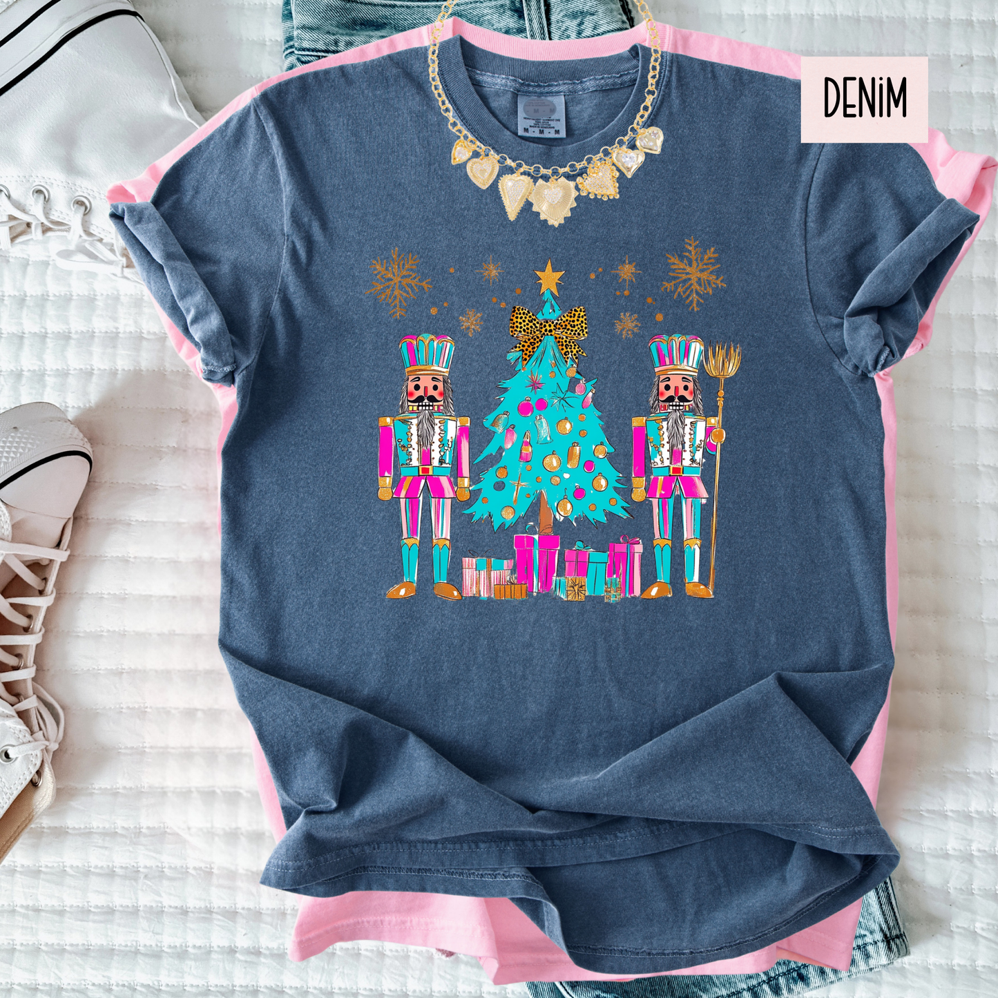 Nutcracker Christmas Tree Shirt – Colorful Holiday Comfort Colors Tee