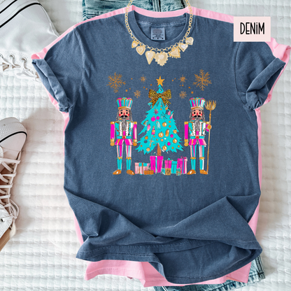 Nutcracker Christmas Tree Shirt – Colorful Holiday Comfort Colors Tee