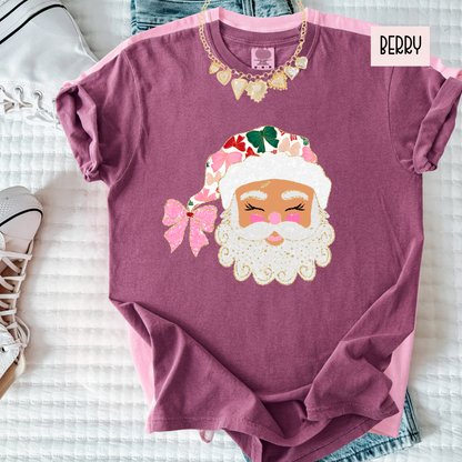 Jolly Doodle Santa Christmas Tee – Cute Vintage Santa Shirt – Comfort Colors Holiday Graphic