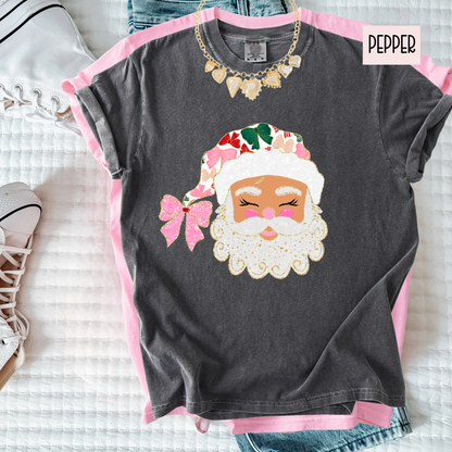 Jolly Doodle Santa Christmas Tee – Cute Vintage Santa Shirt – Comfort Colors Holiday Graphic