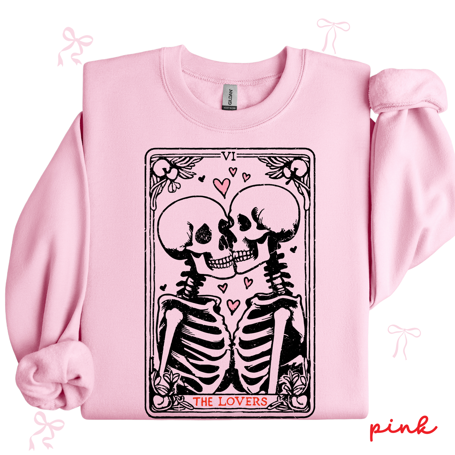 The Lovers Skeleton Sweatshirt | Spooky Valentine Tarot Card | Cute Valentine Outfit for Women