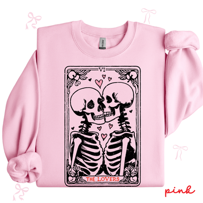 The Lovers Skeleton Sweatshirt | Spooky Valentine Tarot Card | Cute Valentine Outfit for Women