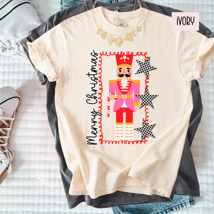 Nutcracker Christmas Shirt | Retro Merry Christmas Graphic Tee | Cute Holiday Nutcracker Shirt for Women’s T-Shirt