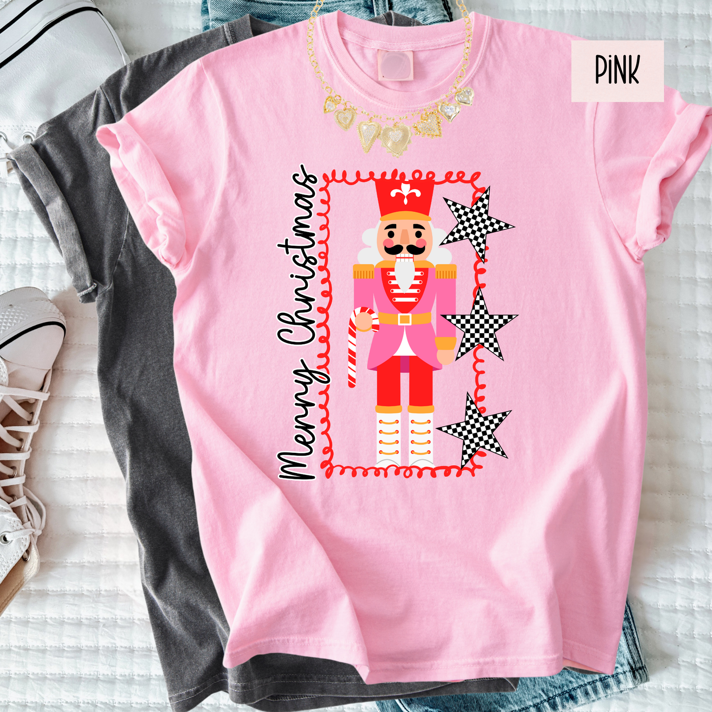 Nutcracker Christmas Shirt | Retro Merry Christmas Graphic Tee | Cute Holiday Nutcracker Shirt for Women’s T-Shirt