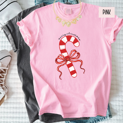 Candy Cane Christmas Shirt | Merry Christmas Graphic Tee | Cute Holiday Candy Cane Shirt for Women’s T-Shirt