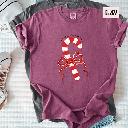 Candy Cane Christmas Shirt | Merry Christmas Graphic Tee | Cute Holiday Candy Cane Shirt for Women’s T-Shirt