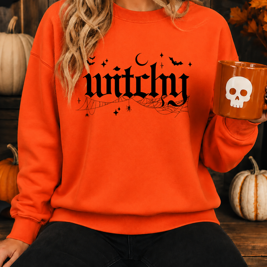 Witchy Gothic Halloween Sweatshirt – Front & Back Spell Design