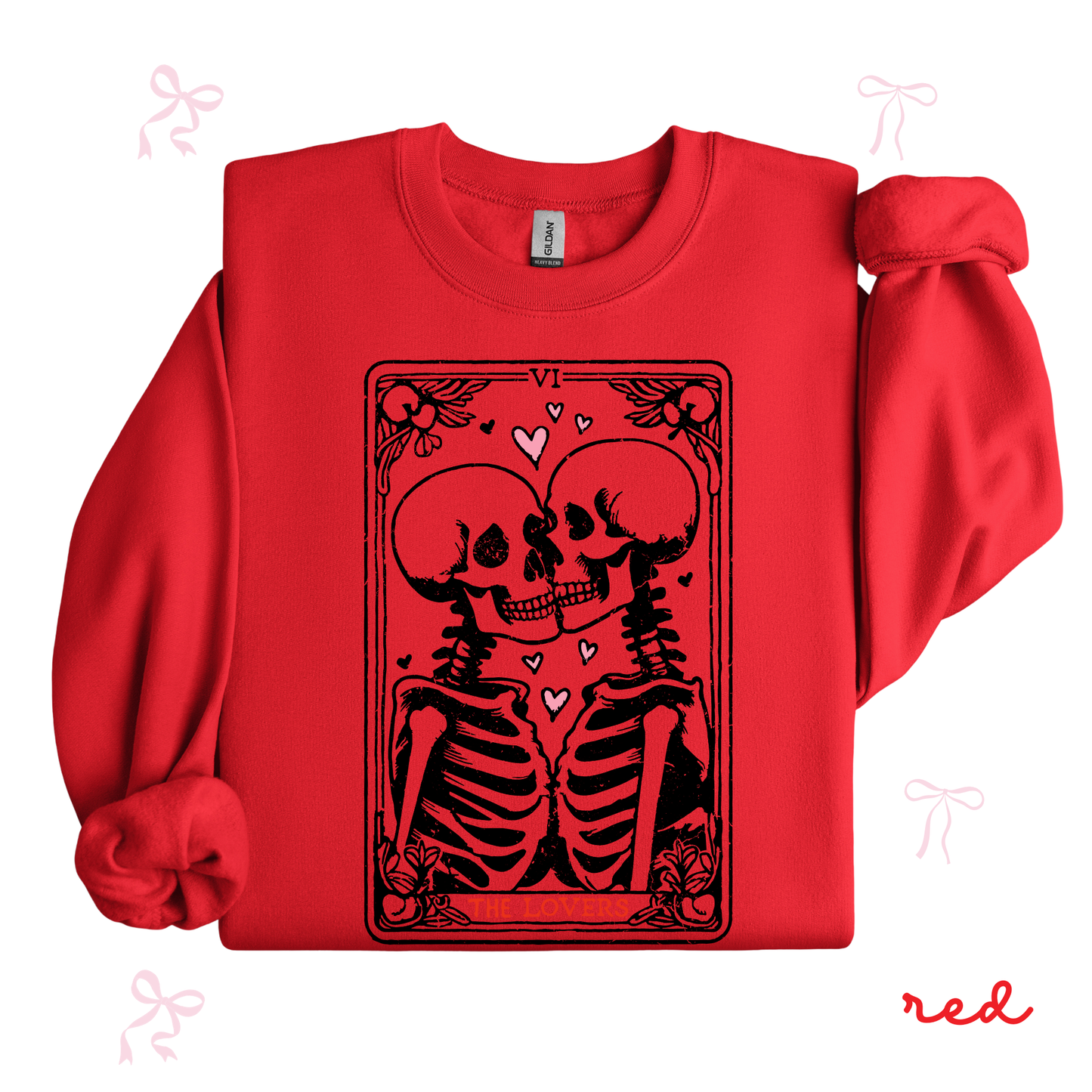 The Lovers Skeleton Sweatshirt | Spooky Valentine Tarot Card | Cute Valentine Outfit for Women