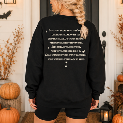 Cursed Gothic Halloween Sweatshirt | Front & Back Design