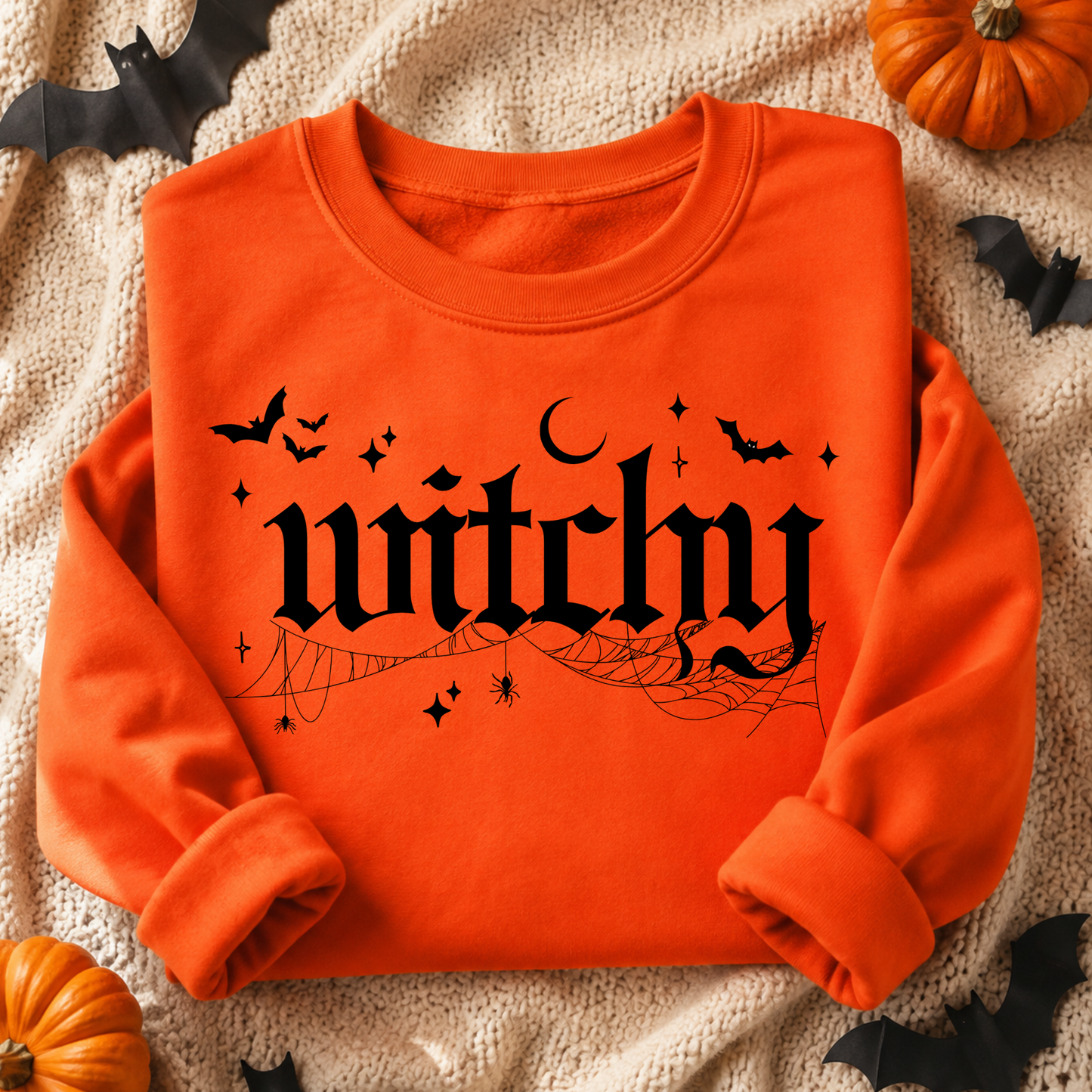 Witchy Gothic Halloween Sweatshirt – Front & Back Spell Design